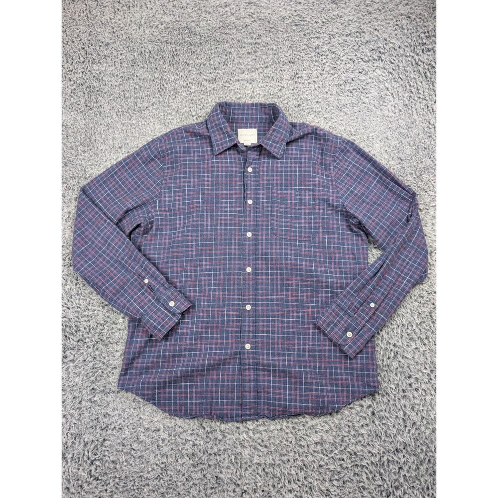 American Eagle Shirt Men Medium Blue Flannel Lumberjack Casual Normcore Plaid